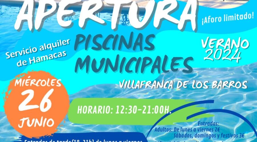 APERTURA PISCINA MUNICIPAL 26 JUNIO