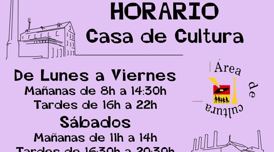 Casa de Cultura vuelve a su horario habitual y la Biblioteca Municipal Cascales Muñoz retoma los préstamos también en horario de tarde.